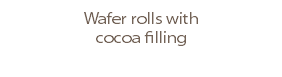 Wafer rolls with cocoa filling