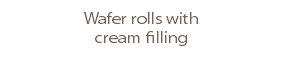 Wafer rolls with cream filling